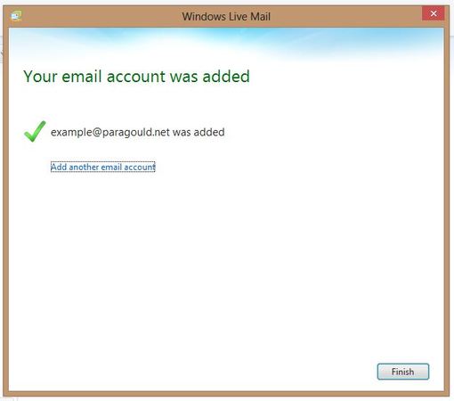 Windows Live Mail confirmation