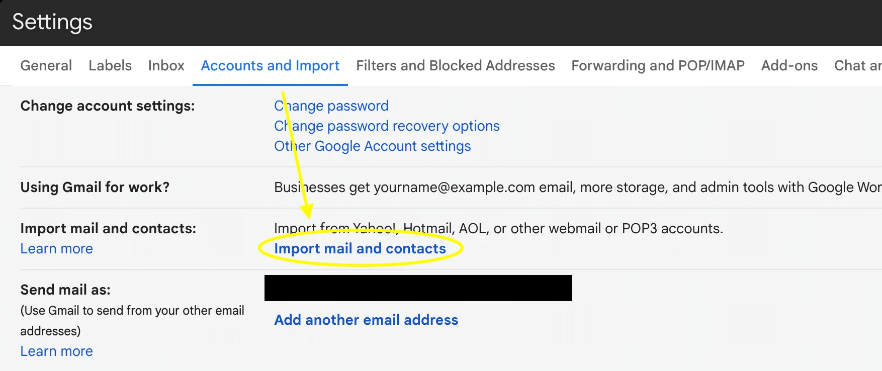 Import mail and contacts