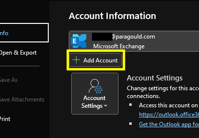 Click add account