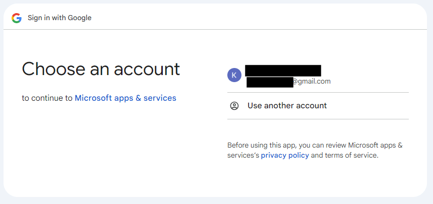 select account